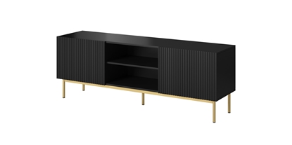 Изображение PAFOS RTV cabinet on golden steel frame 150x40x60 cm matte black