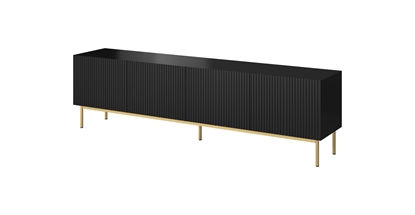 Изображение PAFOS RTV cabinet on golden steel frame 200x40x60 cm matte black