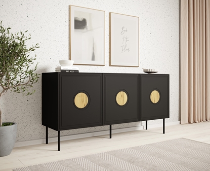 Picture of PALAZZO chest of drawers 150x42x75 black + oak craft