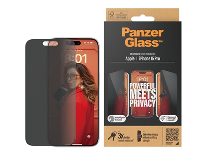 Picture of PanzerGlass Privacy Screen Protector iPhone 15 Pro UWF w EA