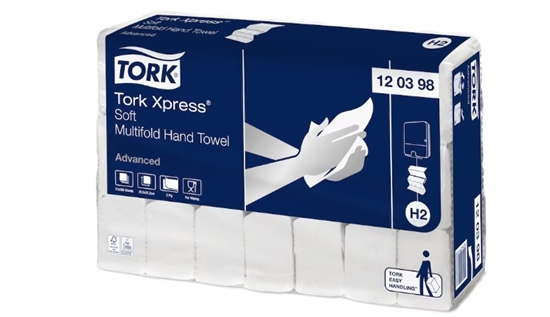 Picture of Papīra dvieļi TORK H2 Xpress Multifold Soft, 2 slāņi, balti, 180 gab., 120398