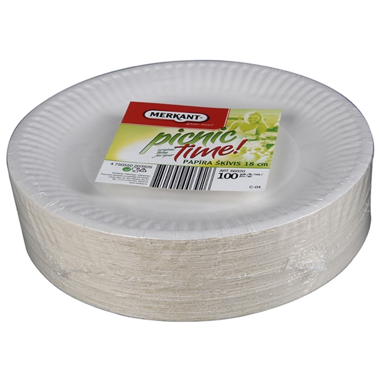 Picture of Papīra šķīvji Merkant 18cm 100gab. 0.62kg