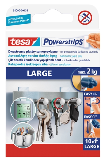 Picture of Pašlīmējošas loksnes tesa Powerstrips®, abpusējas, 10 gab