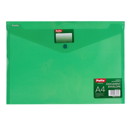 Picture of Mape-aploksne ar pogu PATIO PP, A4 formāts, zaļa