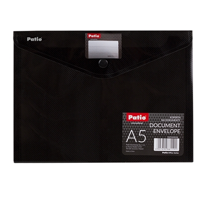 Изображение Mape-aploksne ar pogu PATIO PP, A5 formāts, melna