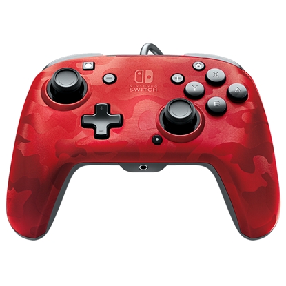 Attēls no PDP Faceoff Deluxe+ Audio Camouflage, Red USB Gamepad Analogue / Digital Nintendo Switch