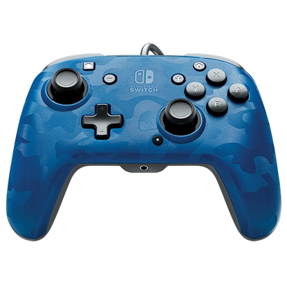 Attēls no PDP Faceoff Deluxe+ Blue, Camouflage USB Gamepad Analogue / Digital Nintendo Switch, Nintendo Switch Lite, Nintendo Switch OLED