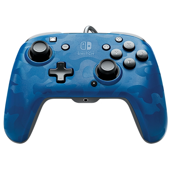 Picture of PDP Faceoff Deluxe+ Blue, Camouflage USB Gamepad Analogue / Digital Nintendo Switch, Nintendo Switch Lite, Nintendo Switch OLED