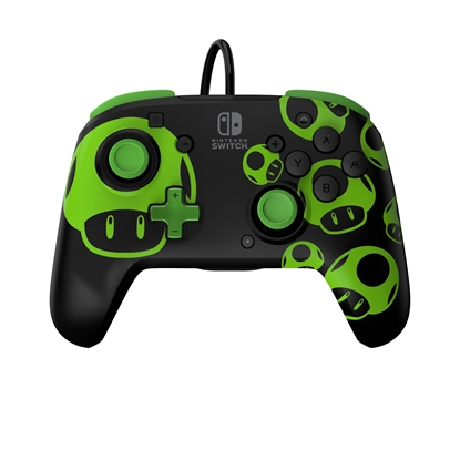 Attēls no PDP REMATCH Wired Controller: 1-Up Glow in the Dark