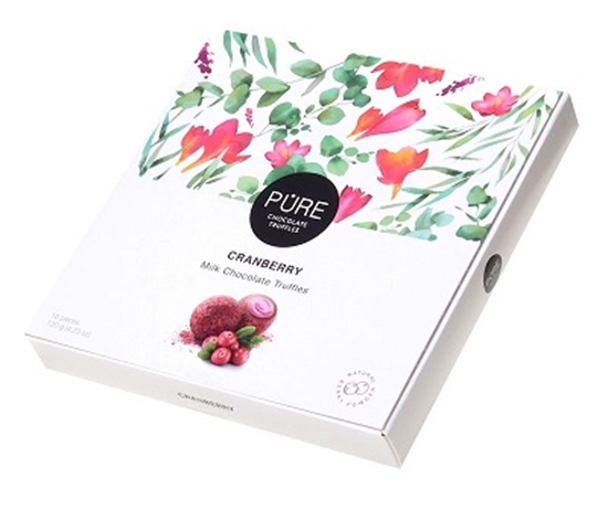 Picture of Piena šokolādes trifeles ar dzērveņu pildījumu ''16'' 120g, PURE CHOCOLATE