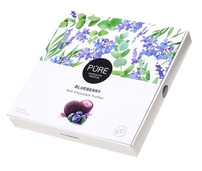 Picture of Piena šokolādes trifeles ar melleņu pildījumu ''16'' 120g, PURE CHOCOLATE