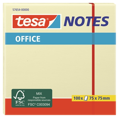 Изображение Piezīmju līmlapiņas Tesa Office, 75x75 mm, dzeltenas, 100 lapiņas