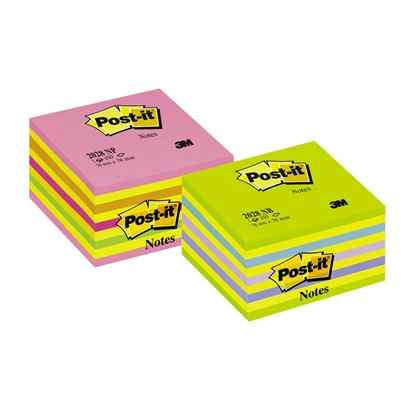 Изображение Piezīmju līmlapiņu kubs POST-IT Neon, 76x76mm, dzelt., roza toņos