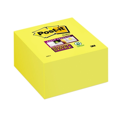 Изображение Piezīmju līmlapiņu kubs POST-IT SUPER STICKY,350lpp, 76x76mm, dzeltens