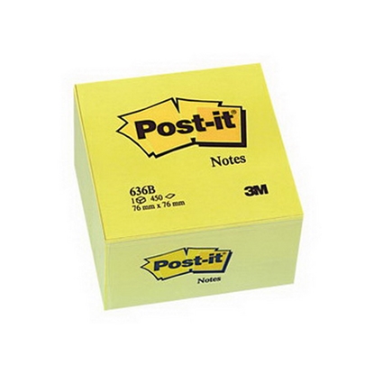 Изображение Piezīmju līmlapiņu kubs POST-IT, 76x76mm,450 lapiņas dzeltenā krāsā