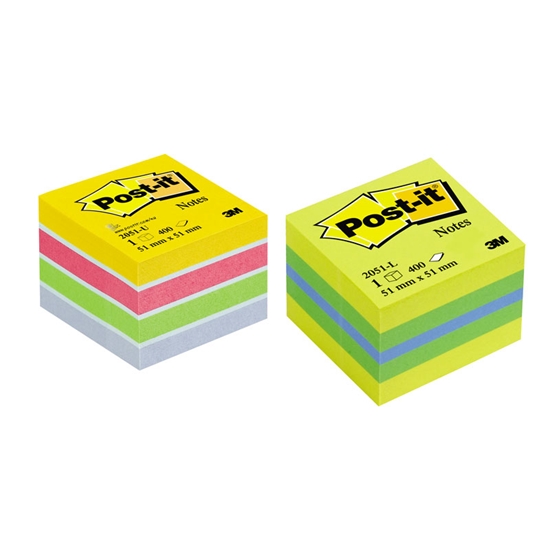 Picture of Piezīmju līmlapiņu kubs Post-it Ultra 51x51mm, spilgtas krāsas, 400 lapiņas