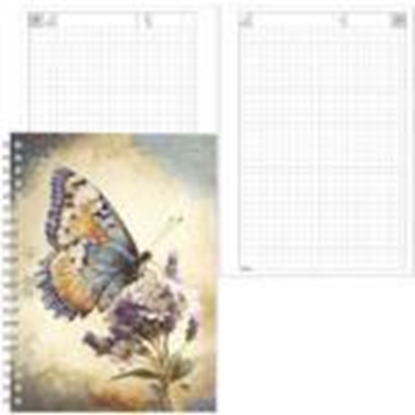 Изображение Plānotājs bez datumiem Tempo Spiral Butterfly rūtiņu Timer