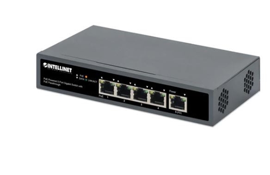 Picture of INTELLINET 4-Port Gigabit+1GE (PD) High PoE Switch