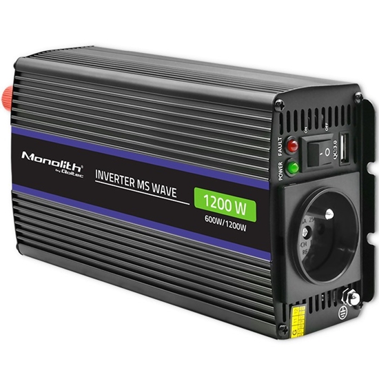 Picture of Przetwornica napięcia Monolith 1200 MS Wave | 12V na 230V |      600/1200W | USB 