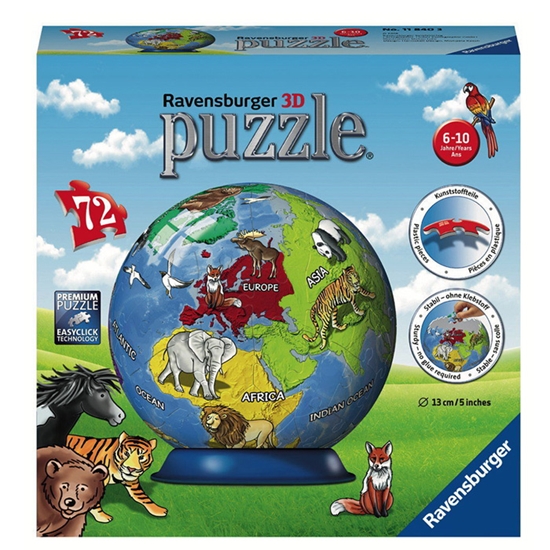 Изображение Puzle apaļa Globus 72 6gadi+