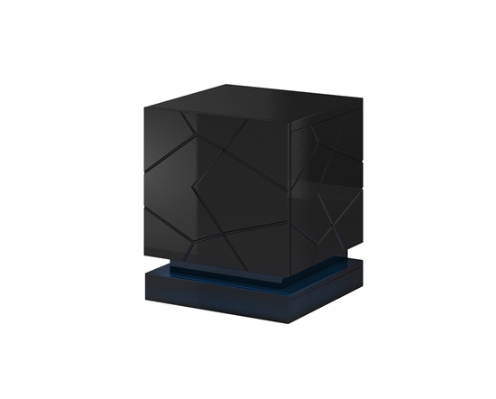 Picture of QIU bedside table 2 pcs. 46x41.5x53 cm black gloss/black gloss