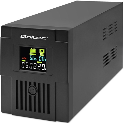 Изображение Qoltec 53770 uninterruptible power supply (UPS) Line-Interactive 1.5 kVA 900 W 2 AC outlet(s)