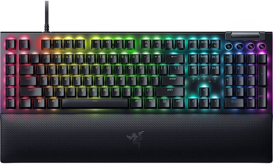 Picture of Razer BlackWidow V4 Wired Gaming keyboard, RGB LED, USB QWERTY, US, Yellow Switch, Black
