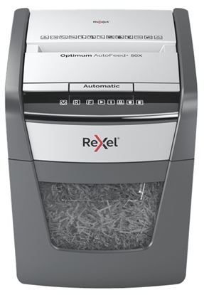 Attēls no Rexel Optimum AutoFeed+ 50X paper shredder Cross shredding 55 dB 22 cm Black, Grey