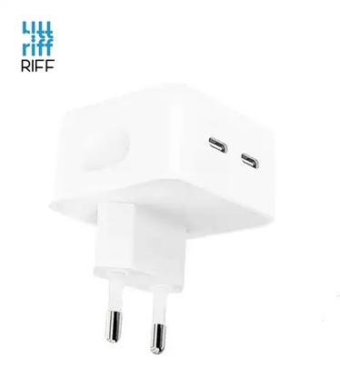 Attēls no Riff A2569 35W Divu Portu USB-C+C (Type-C) Ātrs Lādētājs priekš visām Apple ierīcēm (Analogs A2569) Balts