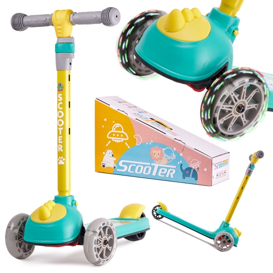 Picture of Riff Bērnu trīsriteņu balansējošais skrejritenis ar LED riteņierm līdz 40kg Dinosaur