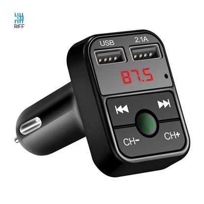 Attēls no Riff CAR-B2 Bluetooth FM / MP3 Transmiteris Auto lādētājs 2x USB QC3.0 3.1A Black