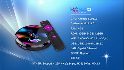 Picture of RIFF H96 MAX X3 Smart TV kaste Amlogic S905X3 4Gb + 64Gb 