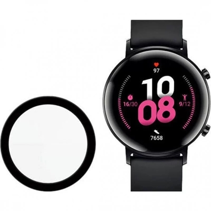 Изображение Riff Hot Bending Aizsargstikls priekš Samsung Galaxy Watch 4 ar displeju 40mm ar Melnu rāmīti