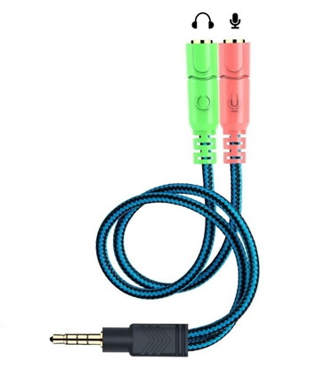 Attēls no Riff Y-JACK 3.5mm ligzdas adapteris sadalītājs uz austiņiem un mikrofonu 1 male + 2 female