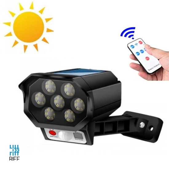 Picture of Riff JX-717 Ārtelpu Sienas Stiprināma Sales Batereju lampa ar kustību sensoru & Pulti Melna