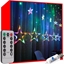 Attēls no Riff KS19748 Light Curtain IP44 Snowflake / Ledus / zvaigznes 138 LED ar tālvadības pulti / taimeri (Multicolor)
