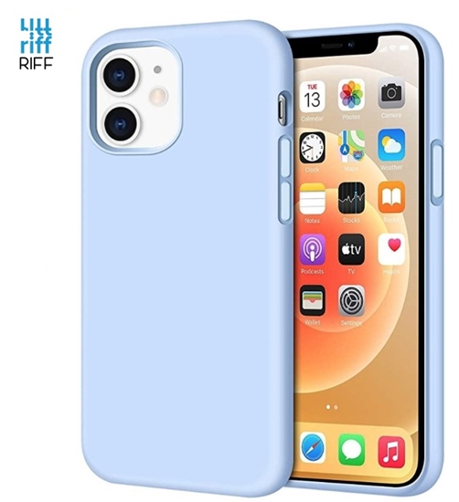 Изображение Riff Plans & Miksts silikona aizmugures maks ar mikstu iekspusi prieks iPhone 12 / 12 Pro Light Blue