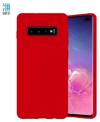 Изображение Riff Plāns & Mīksts silikona aizmugures maks ar mīkstu iekšpusi priekš Samsung Galaxy S10 G973 Red