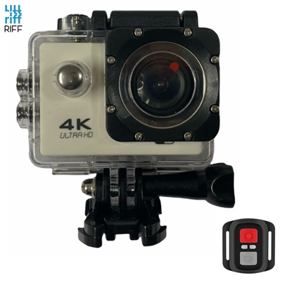 Attēls no Riff SPK-1 Ultra HD 4K 16Mpix Wi-Fi Sporta Kamera ar 2'' LCD Pulti & 8x Fiksācijas komplektu Balta