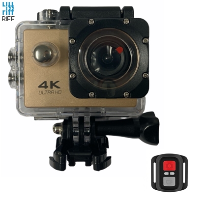 Picture of Riff SPK-1 Ultra HD 4K 16Mpix Wi-Fi Sporta Kamera ar 2'' LCD Pulti & 8x Fiksācijas komplektu Zelta