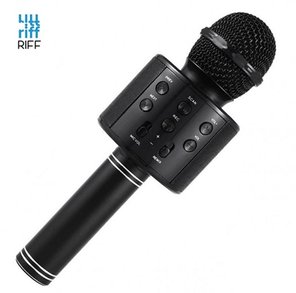 Attēls no Riff WS-858 Karaoke Mikrofons ar Skaļruņi Aux un Micro SD Melns