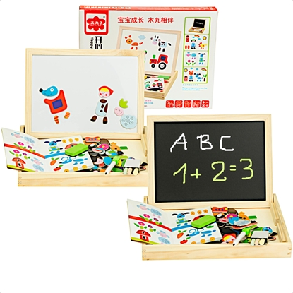 Picture of RoGer Double-sided Magnetic Wooden Board with Puzzle