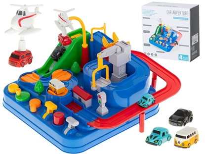 Attēls no RoGer Toy Parking with obstacle course + 4 cars