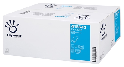 Picture of Roku dvieļi PAPERNET V-locījums, 2 slāņu, 266 loksnes, 23 x 24,5 cm, dabīgi balts (416642/ex412042)