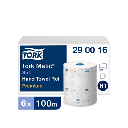 Attēls no Roku dvieļu rullis TORK Premium Matic Extra Soft , 2 sl., 408 lapas rullī, 21 cm x 100 m, baltā krāsā