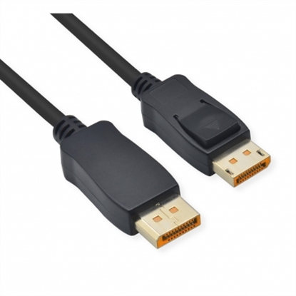 Attēls no ROLINE DisplayPort Cable, v2.1, 10K@60Hz, 54Gbit/s, UHBR13.5, DP-DP, M/M, black, 1 m
