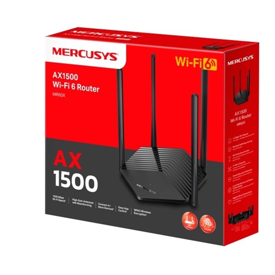Picture of Router Mercusys MR60X WiFi 6 AX1500 2LAN 1WAN 