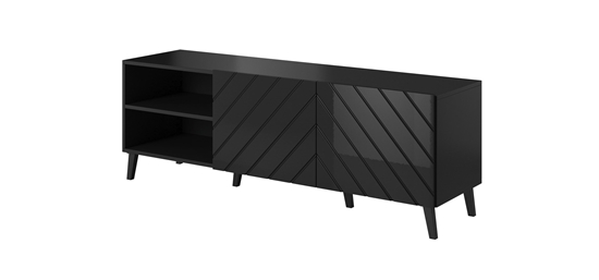 Изображение RTV cabinet ABETO 150x42x52 black glossy