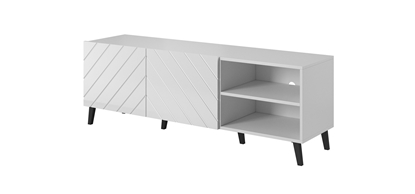 Attēls no RTV cabinet ABETO 150x42x52 white/white glossy