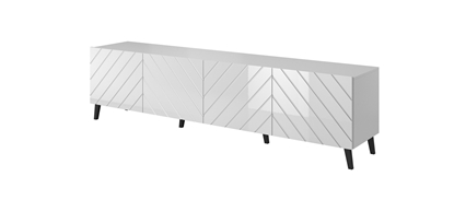 Attēls no RTV cabinet ABETO 200x42x52 white/gloss white